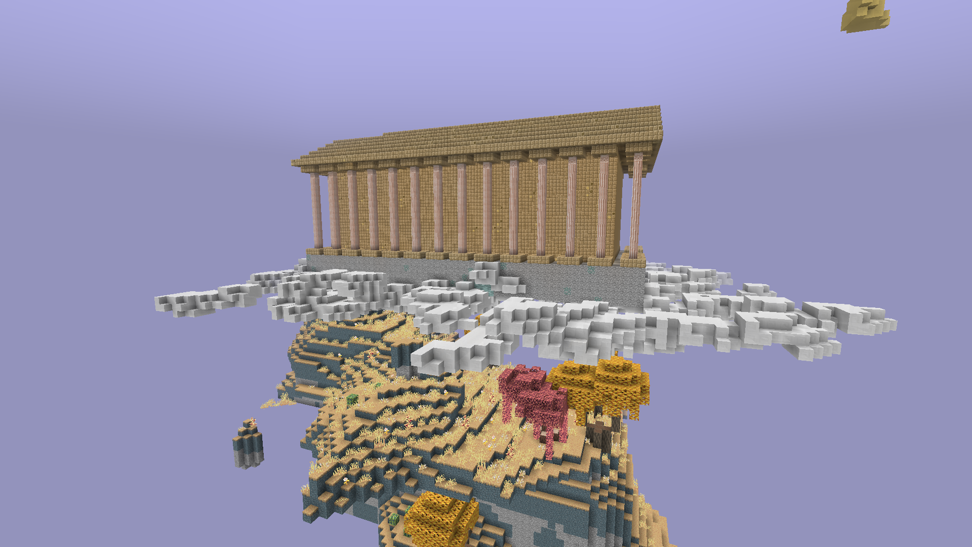 白银地牢的列柱、长屋顶与浮空基座。